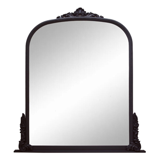 Vintage Ornate Black Wood Wall Mirror XRG3540